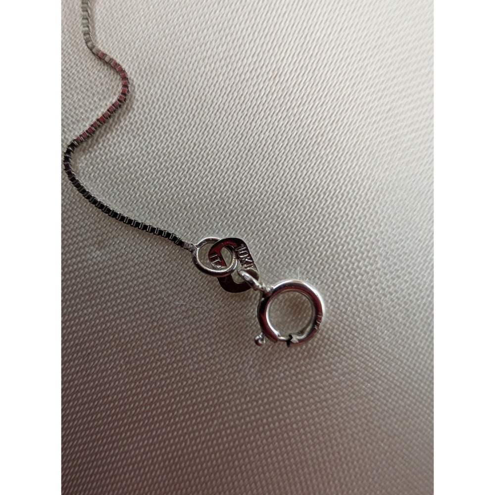 10k White Gold 18" Necklace W 3 Stone Blue Topaz Pendant 2g Fred Meyer Jewelers - Picture 4 of 11